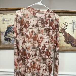 Rustic Horse Print Long Sleeve Shirt